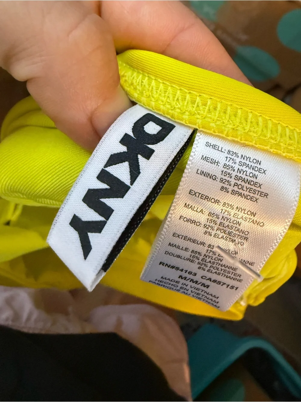 DKNY Yellow Ruffle Ruched One Piece Swimsuit - Picture 4 of 5